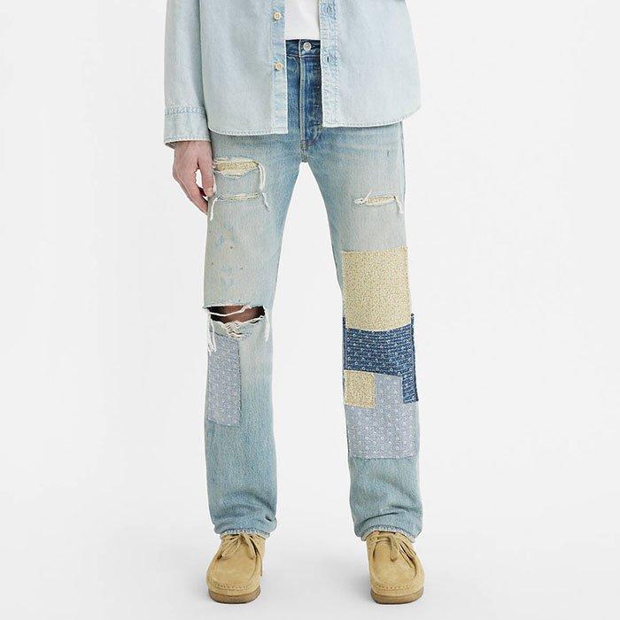 Levi's | Men's 501 Original Fit Selvedge Jeans, Light Rinse, Size 34