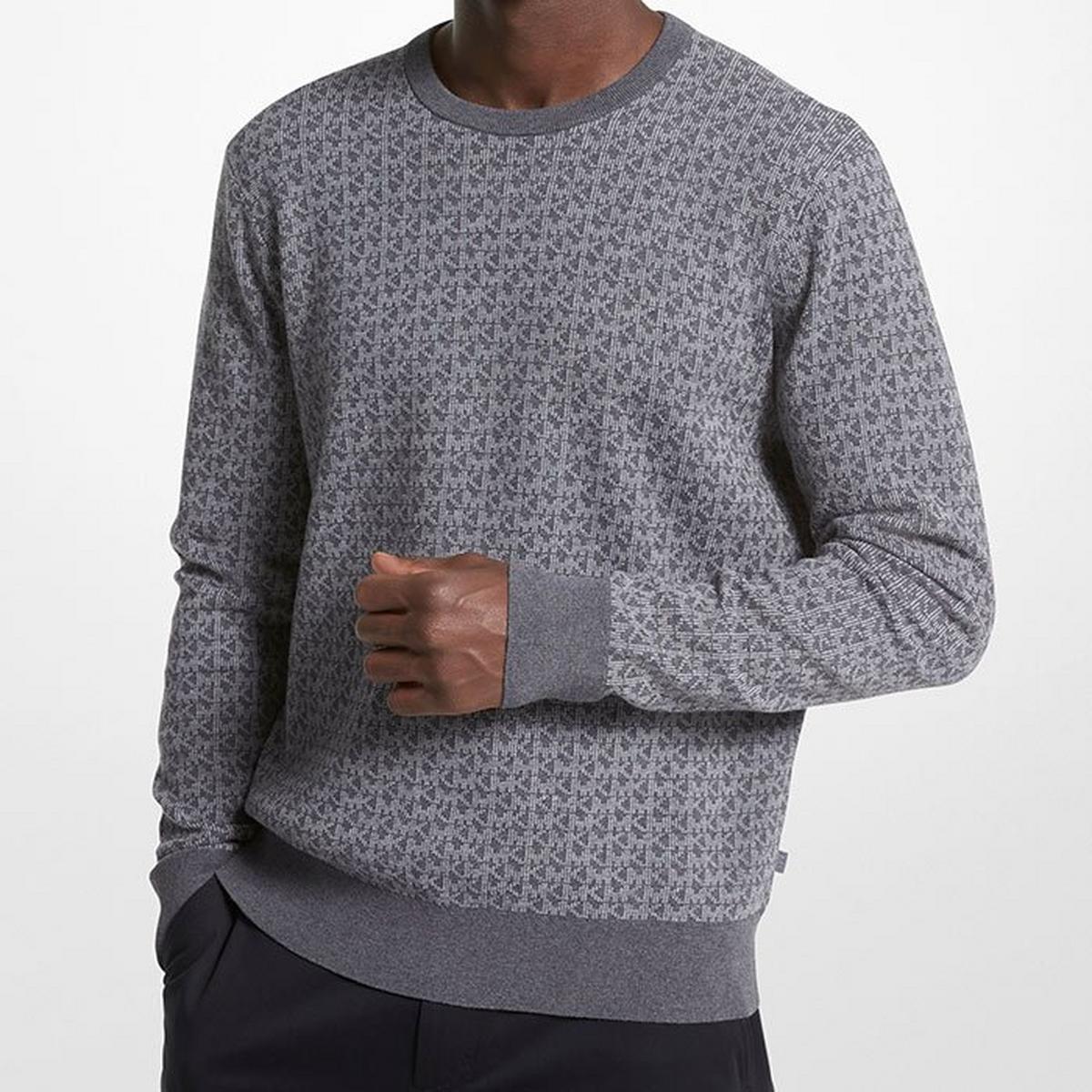 Men's Logo Cotton Jacquard Sweater