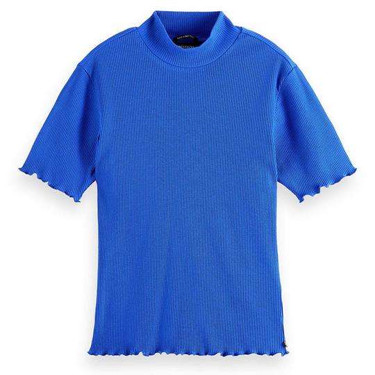 Scotch & Soda Women s Ribbed Knit Mock Neck T-Shirt