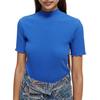 Women s Ribbed Knit Mock Neck T-Shirt