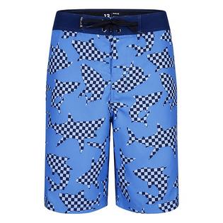 Short de surf Shark Check pour garçons juniors [8-16]