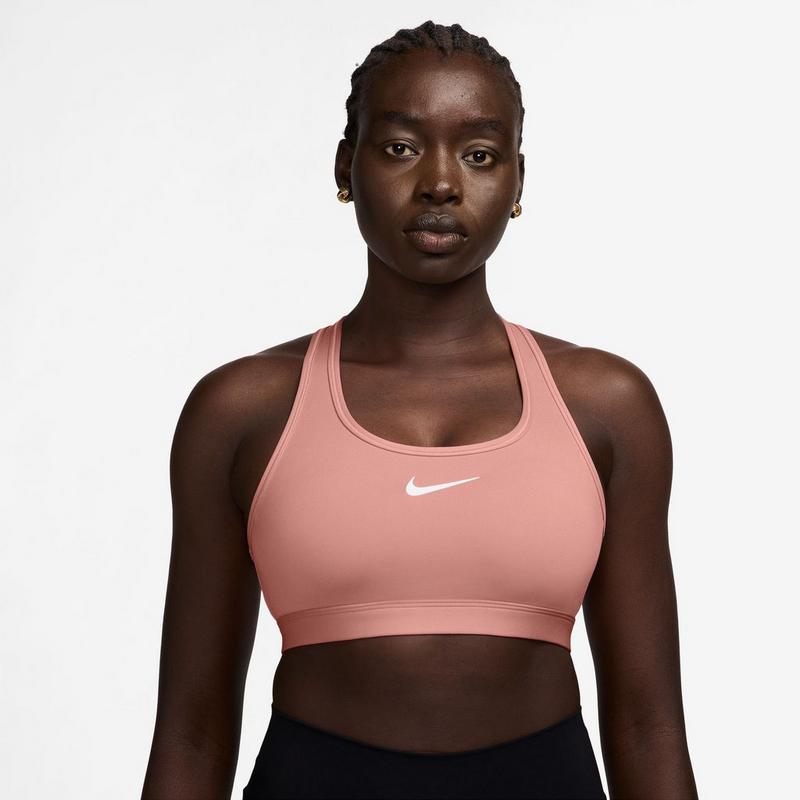 Nike Soutien-gorge de sport rembourr&eacute; &agrave; soutien moyen Swoosh pour femmes