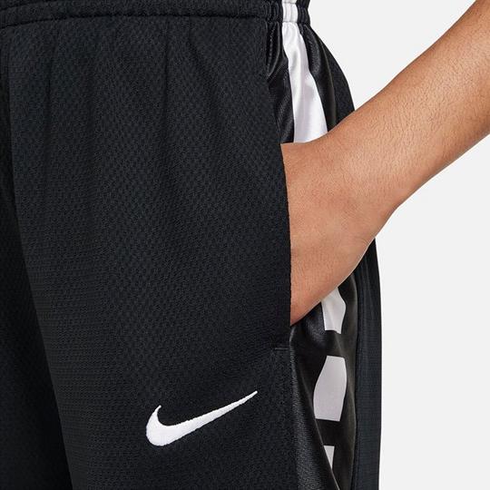 Nike Boys Dri Fit Elite 23 Stripe Basketball Shorts in Black White