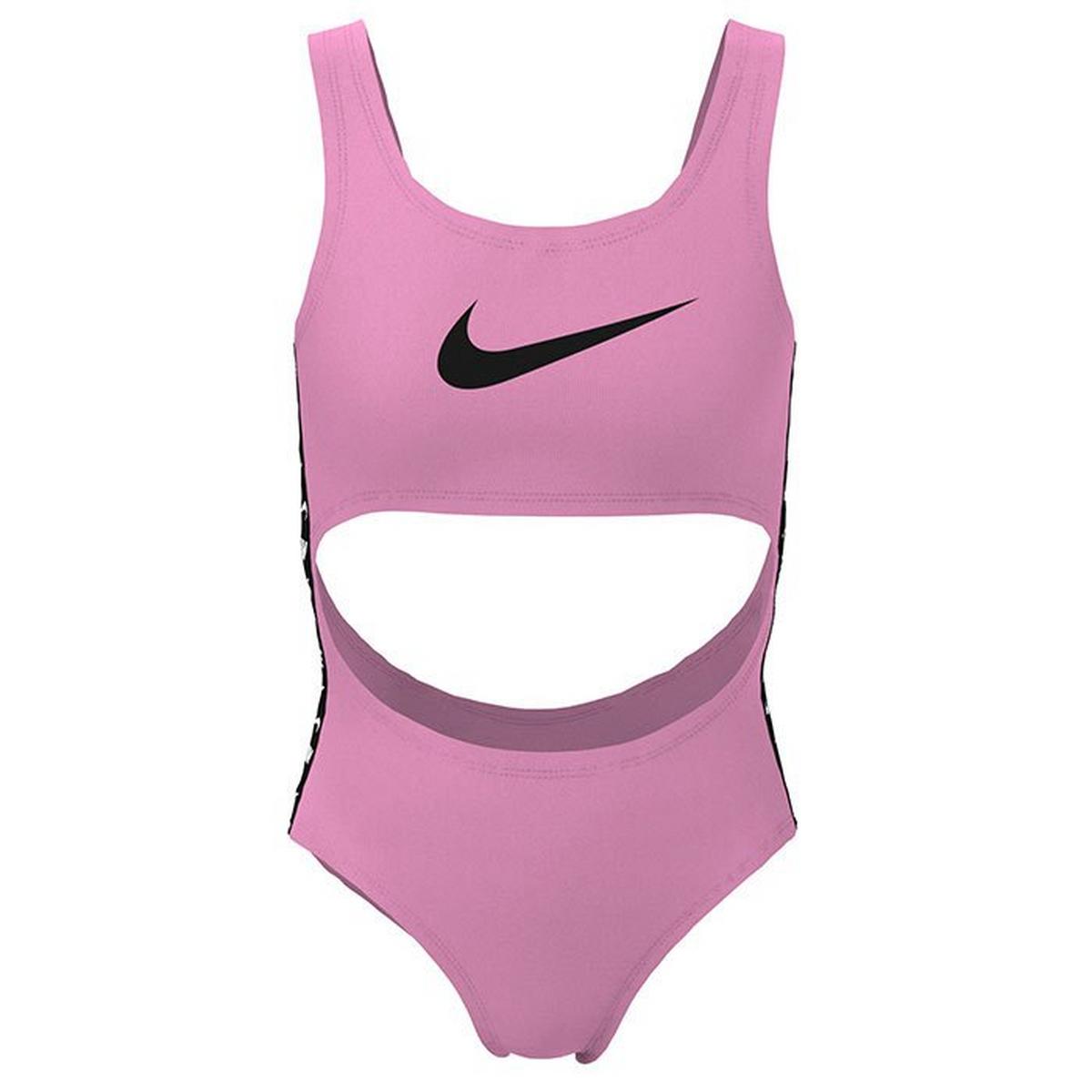 Junior Girls' [7-16] Logo Tape Cut-Out One-Piece Swimsuit
