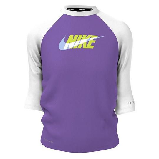 Junior Girls   7-16  Logo 3 4-Sleeve Hydroguard Rashguard