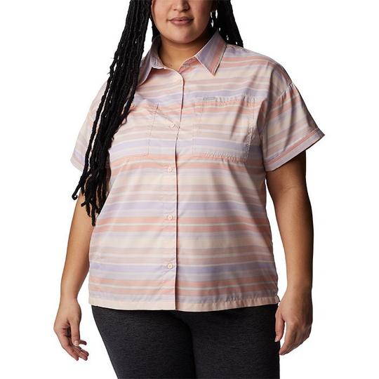 Columbia Women s Silver Ridge  Utility Short Sleeve Shirt  Plus Size 