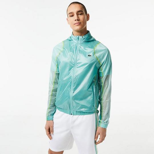 Men s Sport Waterproof Hooded Windbreaker Jacket Lacoste Sporting Life Online