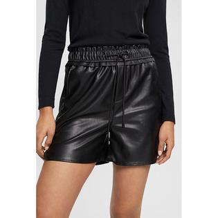 Women's High Rise Faux Leather Short