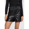 Short   taille haute en similicuir pour femmes