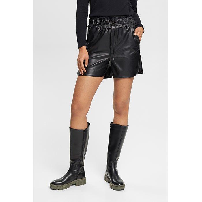 Women's High Rise Faux Leather Short