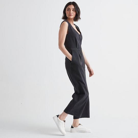 Black fitted overalls store