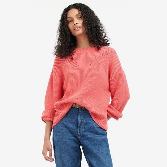 Barbour sweater womens red on sale
