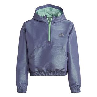 adidas Junior Girls' [8-16] Dance Loose Fit Woven Half-Zip Hooded Track Top