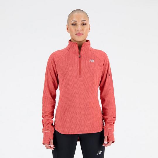 New Balance Heat Grid Half Zip Pullover Women s M Astro Dust Heather