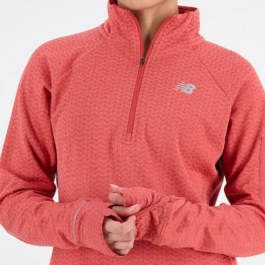 New Balance Heat Grid Half Zip Pullover Women s M Astro Dust Heather