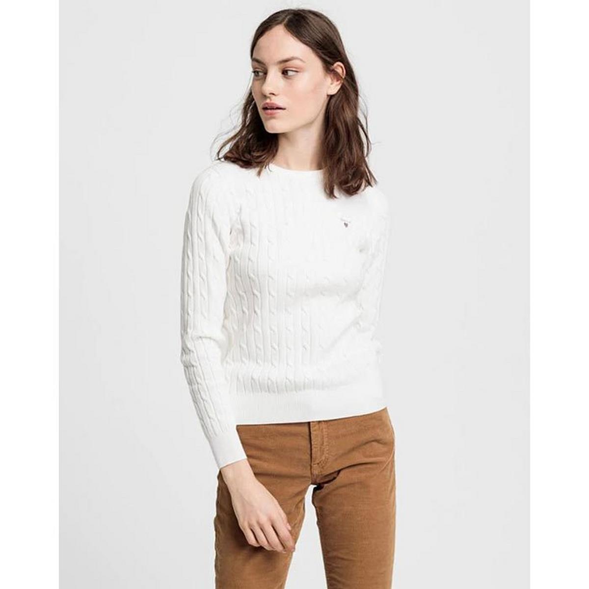 Women's Stretch Cotton Cable Knit Sweater
