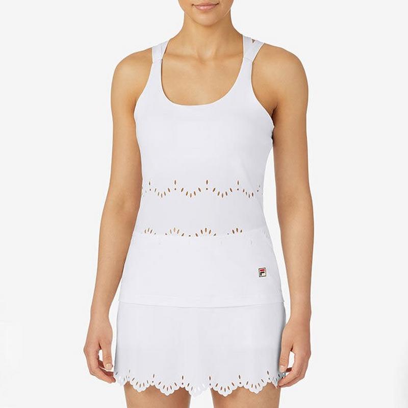 Fila Women's Tennis Essentials Laser-Cut Crossback Tank Top