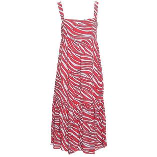 Women's Zebra Pleated Midi Dress