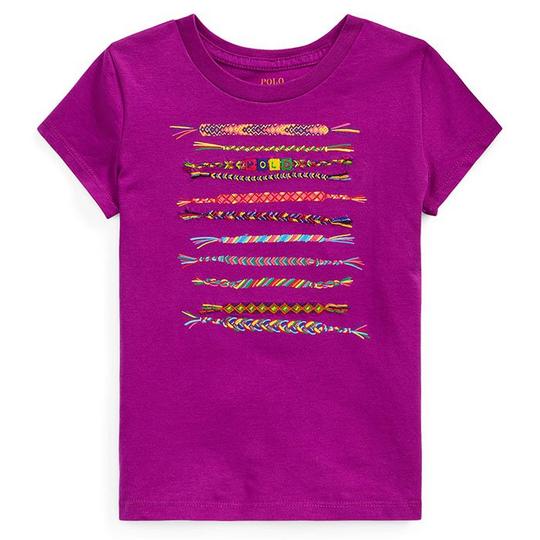 Ralph Lauren Childrenswear Girls   5-6X  Cotton Jersey Graphic T-Shirt