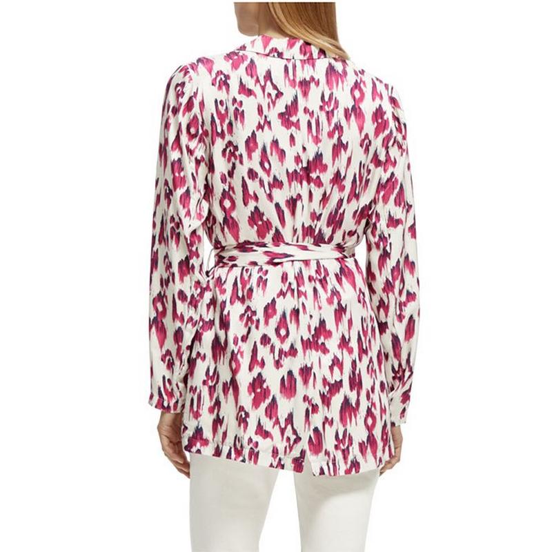 Scotch & Soda Women's Lightweight Printed Belted Blazer