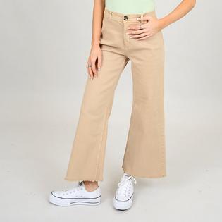 Oak & Ivy Women's Raw Hem Wide Twill Pant