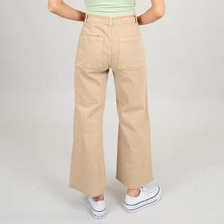 Oak & Ivy Women's Raw Hem Wide Twill Pant