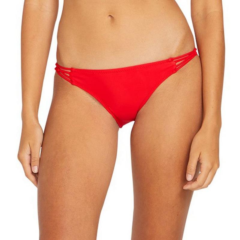 Volcom Bas de bikini &agrave; couverture arri&egrave;re int&eacute;grale Simply Solid pour femmes