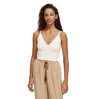 Scotch & Soda Women's Knit V-Neck Crop Tank Top