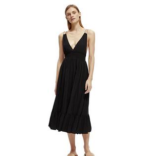 Women's Smocked Midi Strappy Dress