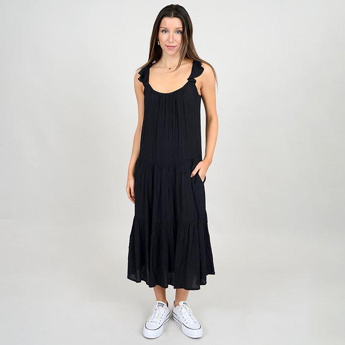 Women's Tiered Crinkle Cotton Dress