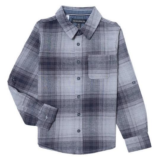 Silver Jeans Junior Boys   8-16  Long Sleeve Pocket Flannel Shirt