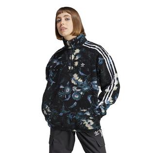 Women's Allover Print Flower Fleece Jacket
