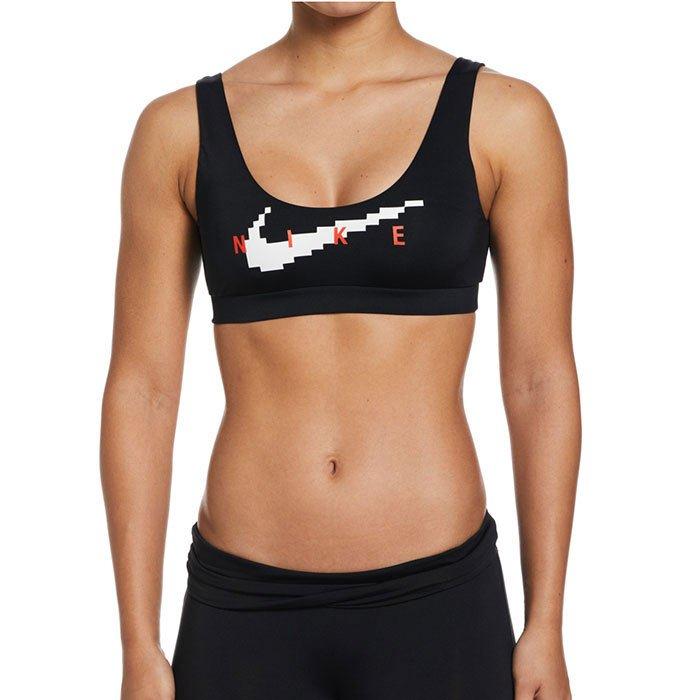 Nike | Women's Multi Logo Scoop Neck Bikini Top, Black, Size XS