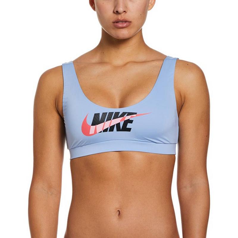 Nike Women's Multi Logo Scoop Neck Bikini Top