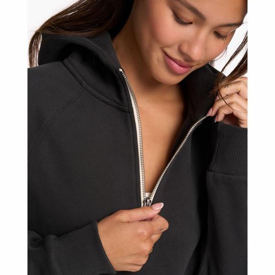 Vuori Restore Half Zip Hoodie Women s S Washed Black