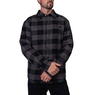 Silver Jeans Veste chemise à carreaux doublée en sherpa pour hommes