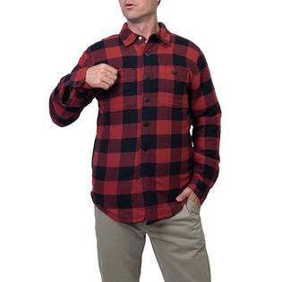 Veste chemise à carreaux doublée en sherpa pour hommes
