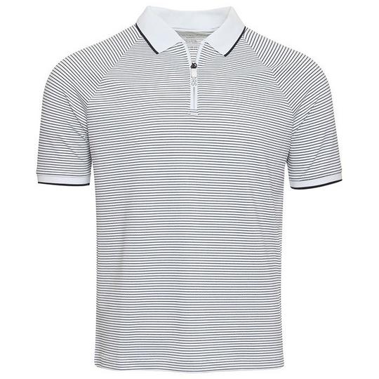 Men s Striped Performance Zip Polo