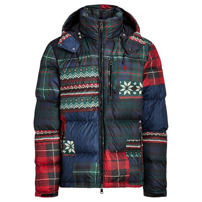Polo Ralph Lauren Printed Water-Repellent Down Jacket - Patchwork Print - Size Large