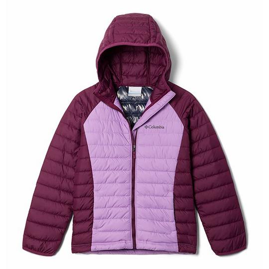 Columbia Powder Lite Girls Hooded Jacket XL Purple