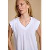 T-shirt Dynamic   mancherons et col en V pour femmes