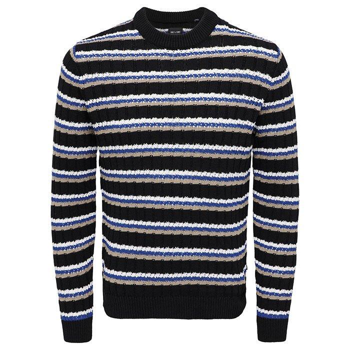 Men's Crochet Stripe Sweater