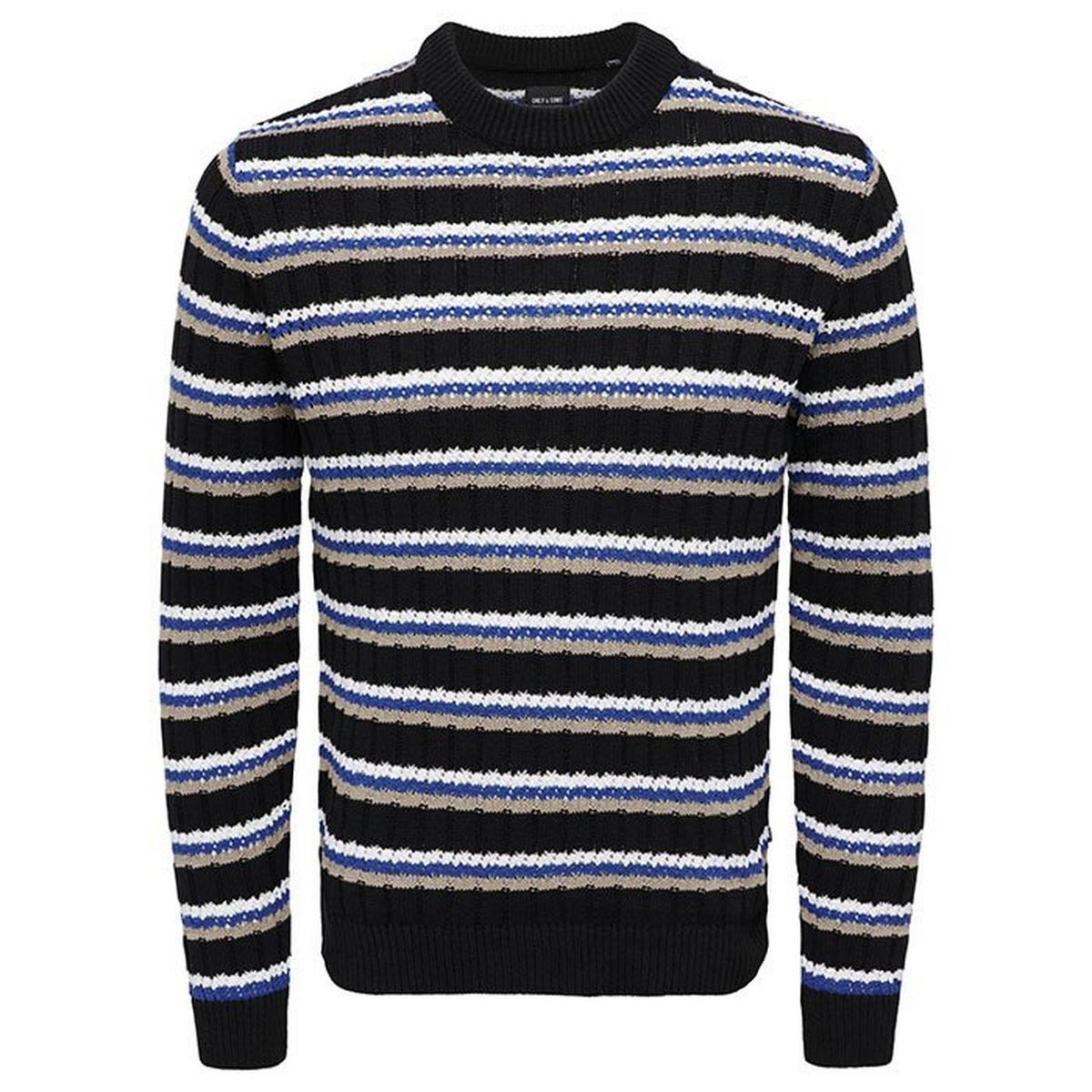 Men's Crochet Stripe Sweater