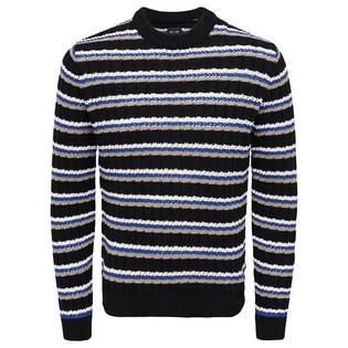 Only & Sons Men's Crochet Stripe Sweater