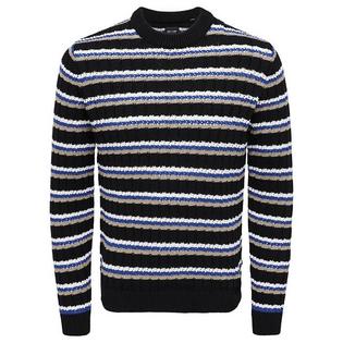 Men's Crochet Stripe Sweater