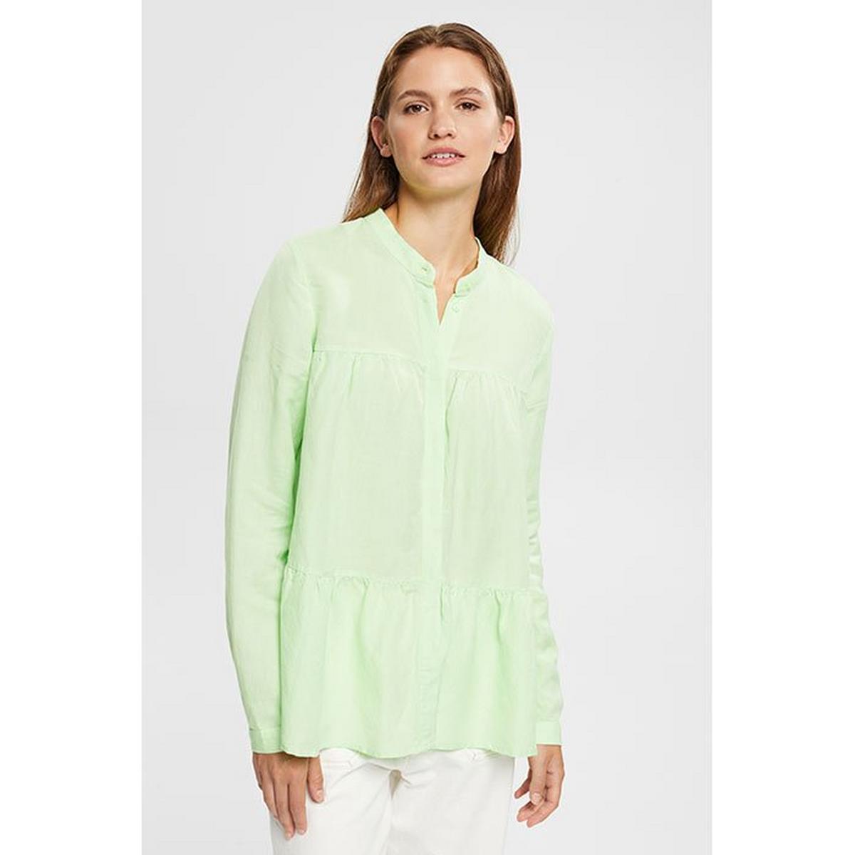 Women's Tiered Linen-Blend Shirt