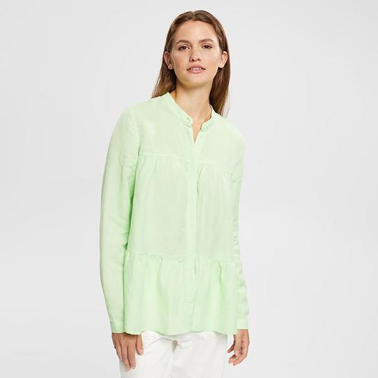 Esprit Women s Tiered Linen-Blend Shirt