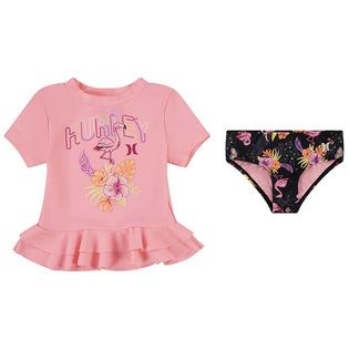 Hurley Girls' [4-6X] Floral Rashguard Two-Piece Set