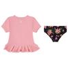 Girls   4-6X  Floral Rashguard Two-Piece Set