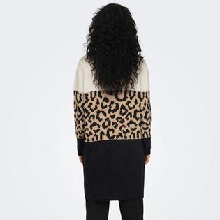 Only Cardigan Leopard &agrave; blocs de couleur pour femmes